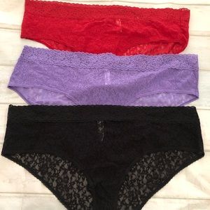 BP Nordstrom Womens Lace Panties Hipsters Purple Black Red 3-Pack Plus Size 4X